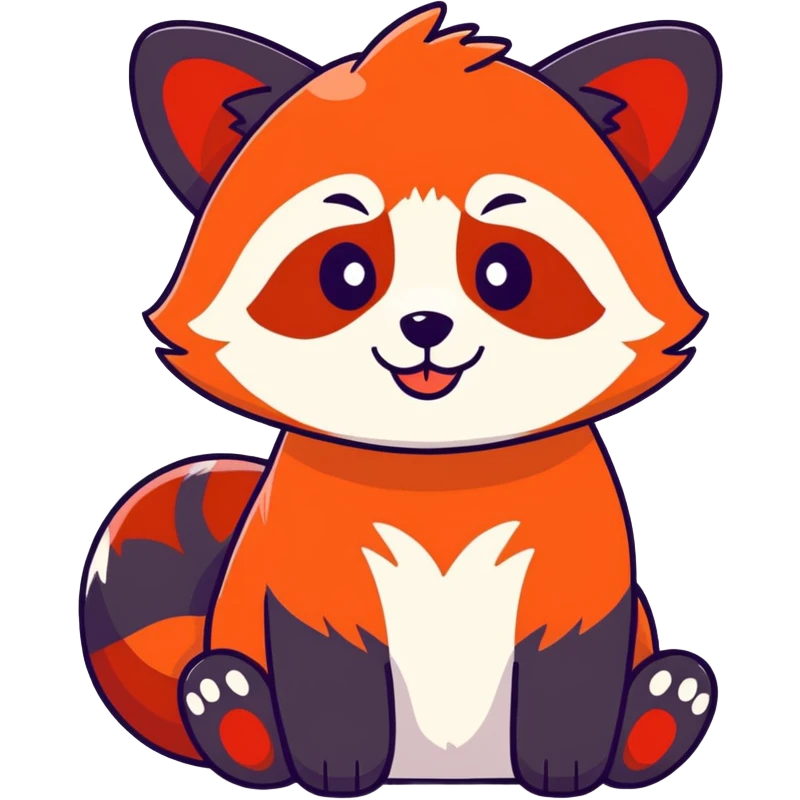 A red panda Sitting down on the floor emoji