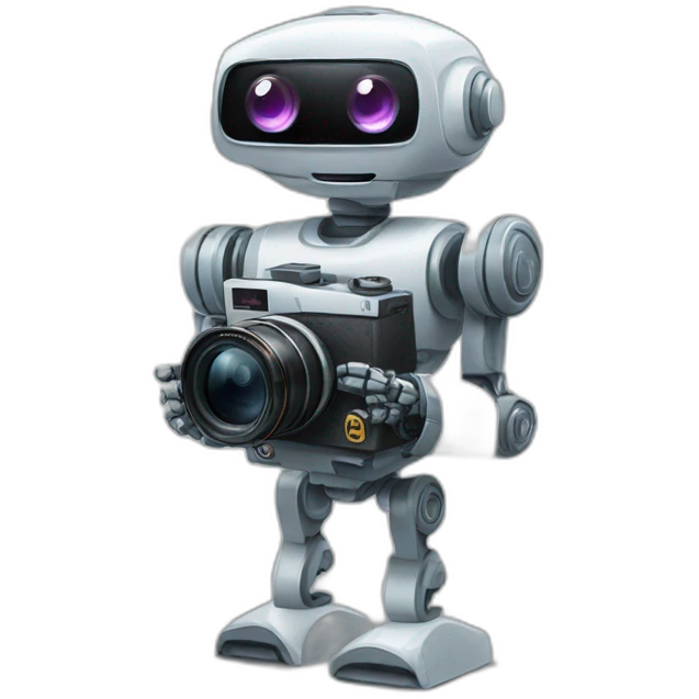 robot holding a camera emoji