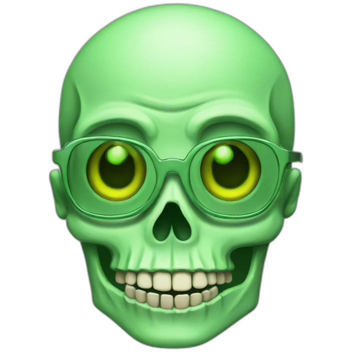 Skeleton green glasses cute emoji