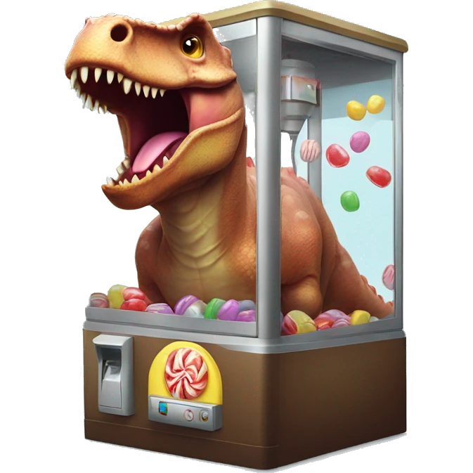 Dinosaur stuck in candy machine emoji
