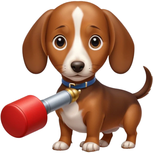 Dachshund dog Holding rpg emoji