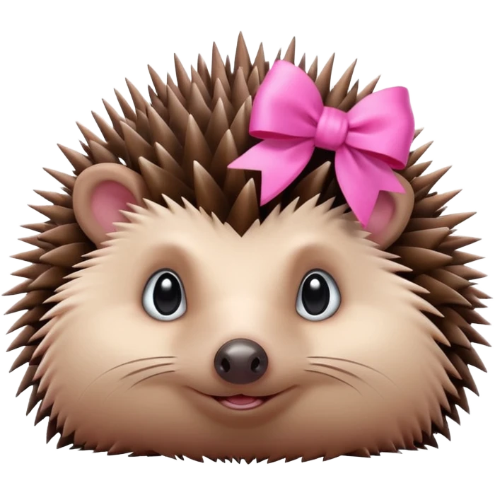 hedgehog with a pink bow emoji