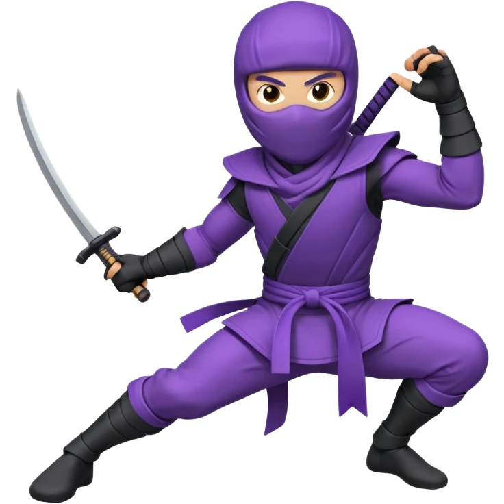 purple ninja in action pose emoji