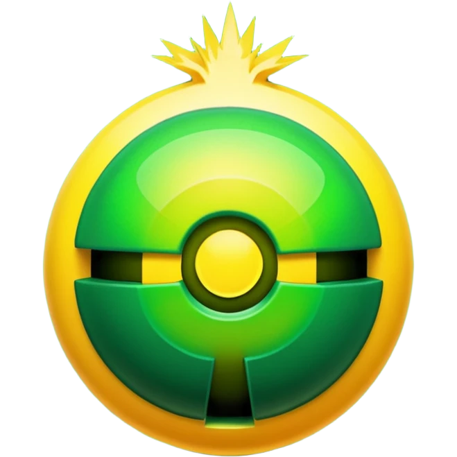 create a radioactive bomb emoji, which has a gradient of green to yellow, make the bomb have breaking patterns but isnt breaking, and make the bomb more digital instead of realistic, meaning it has a glitchy style emoji