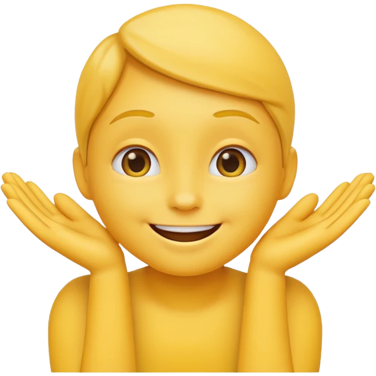 yellow emoji, smiling with both hands under chin emoji