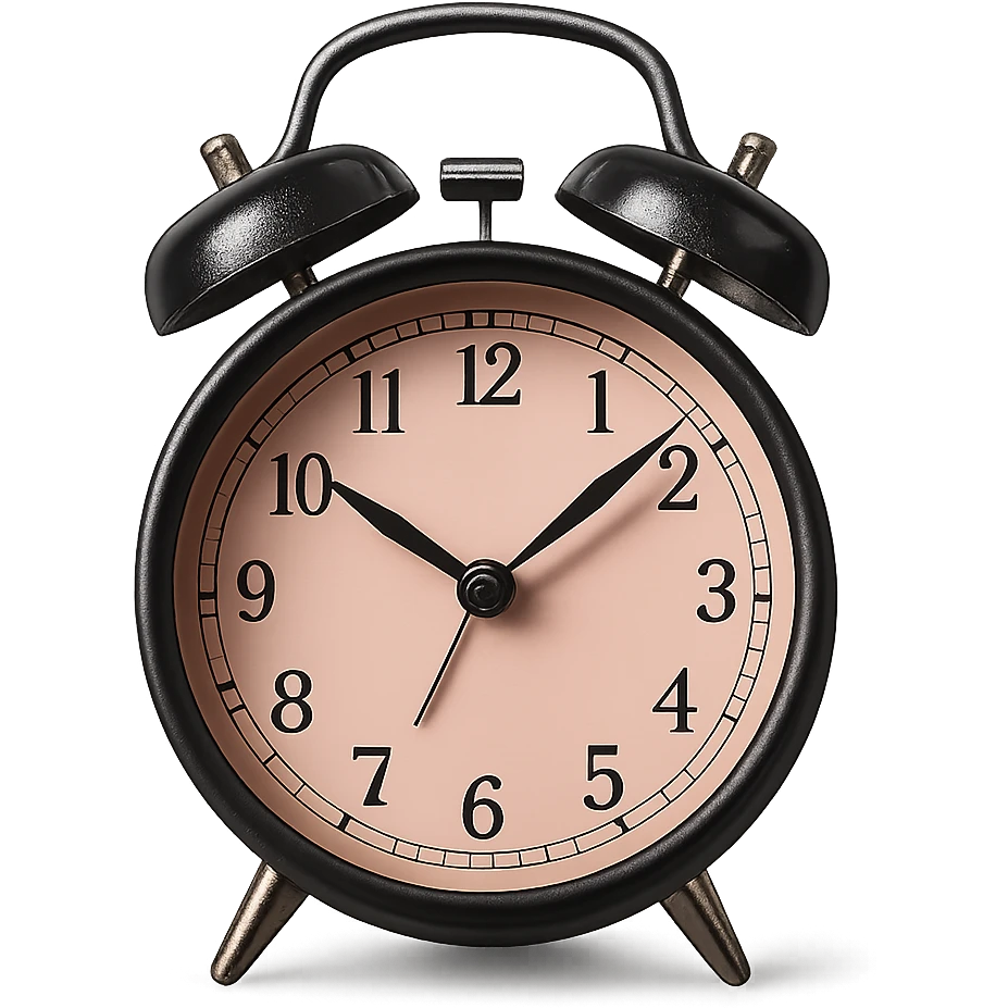 black and pink vintage alarm clock emoji
