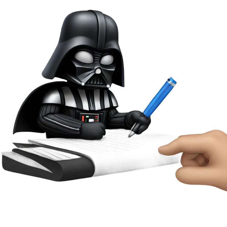 Darth Vader writing something emoji
