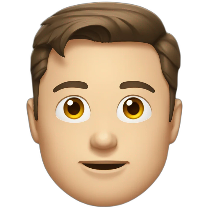 Elon Musk with an X as his face emoji