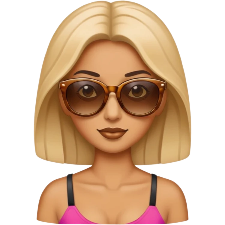 women tanning with sunglasses on emoji