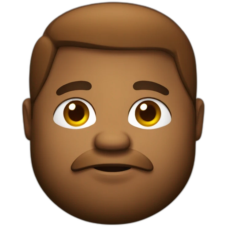 A fat brown person’s face with a light and messy beard emoji