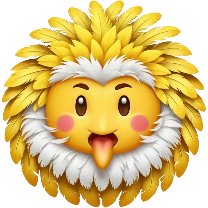 classic yellow round face emoji spitting feathers emoji