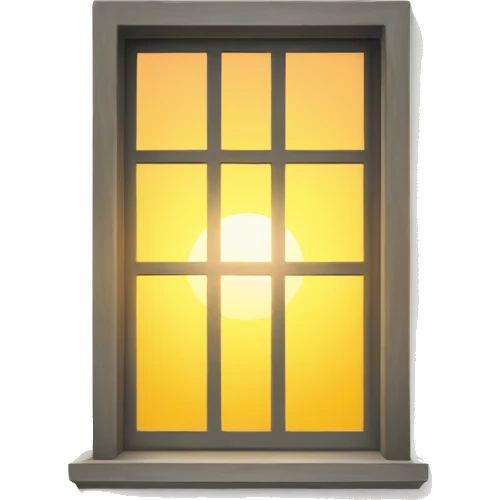 Window with sunshine emoji
