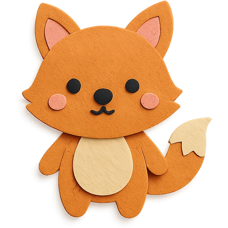 paper craft style cute animal emoji
