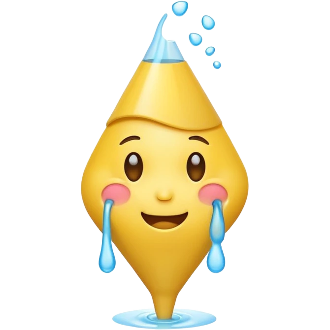 the smiling crying  emoji with yellow funnels for eyes emoji