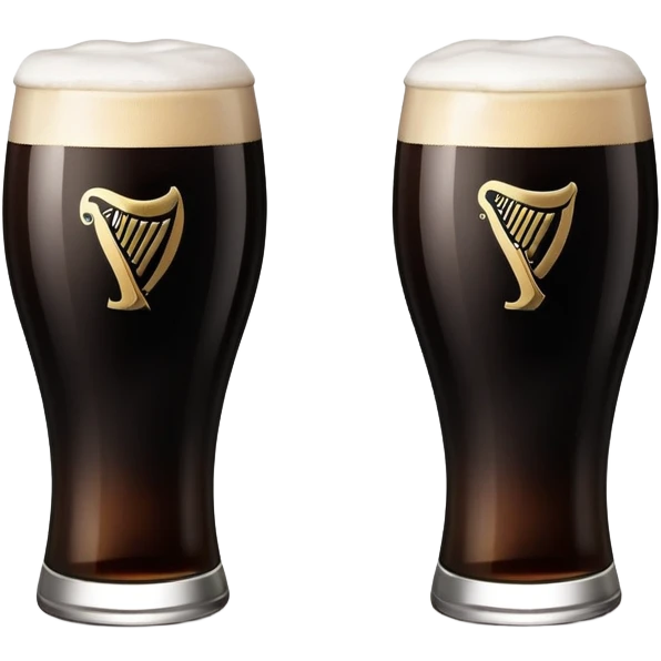 2 glasses of Guiness cheering emoji