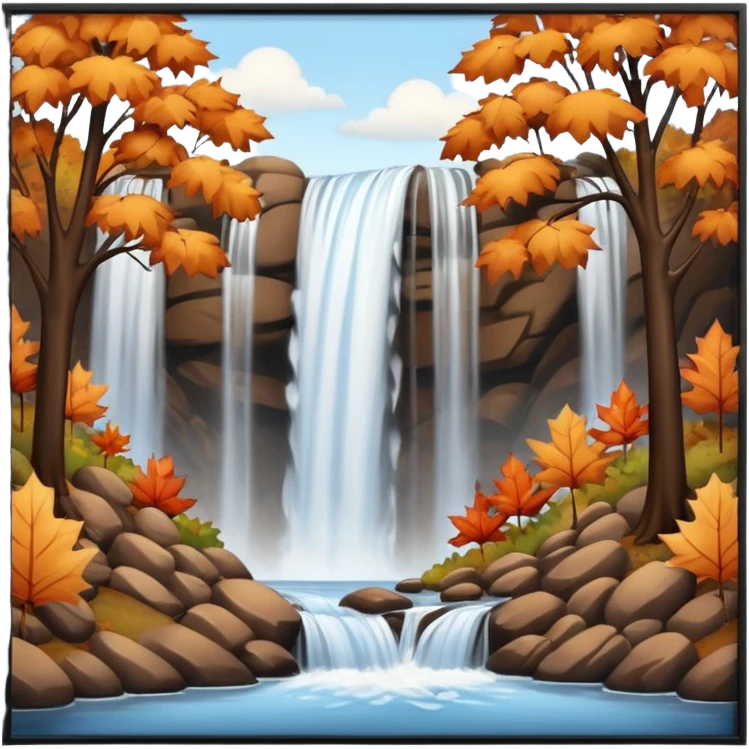 autumn with brown trees waterfall emoji