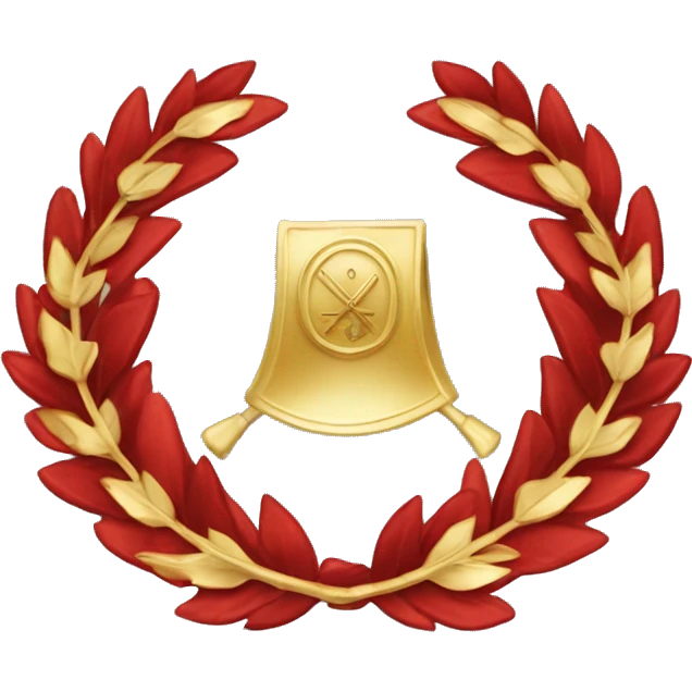 Red flag with a gold laurel wreath in the center and gold letters "SPQR" in the middle of the laurel wreath  emoji