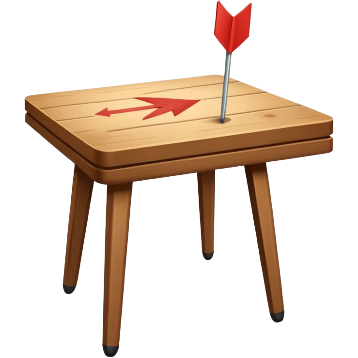 tavolo con freccia verso un piede emoji