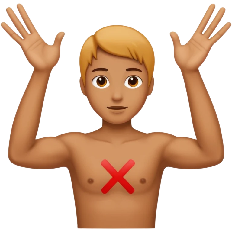 Please make an emoji where the wearer marks O or X with his arm. emoji