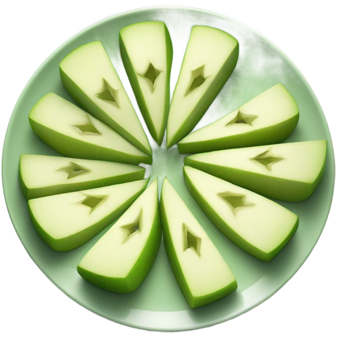 Slices of green apple on a plate emoji