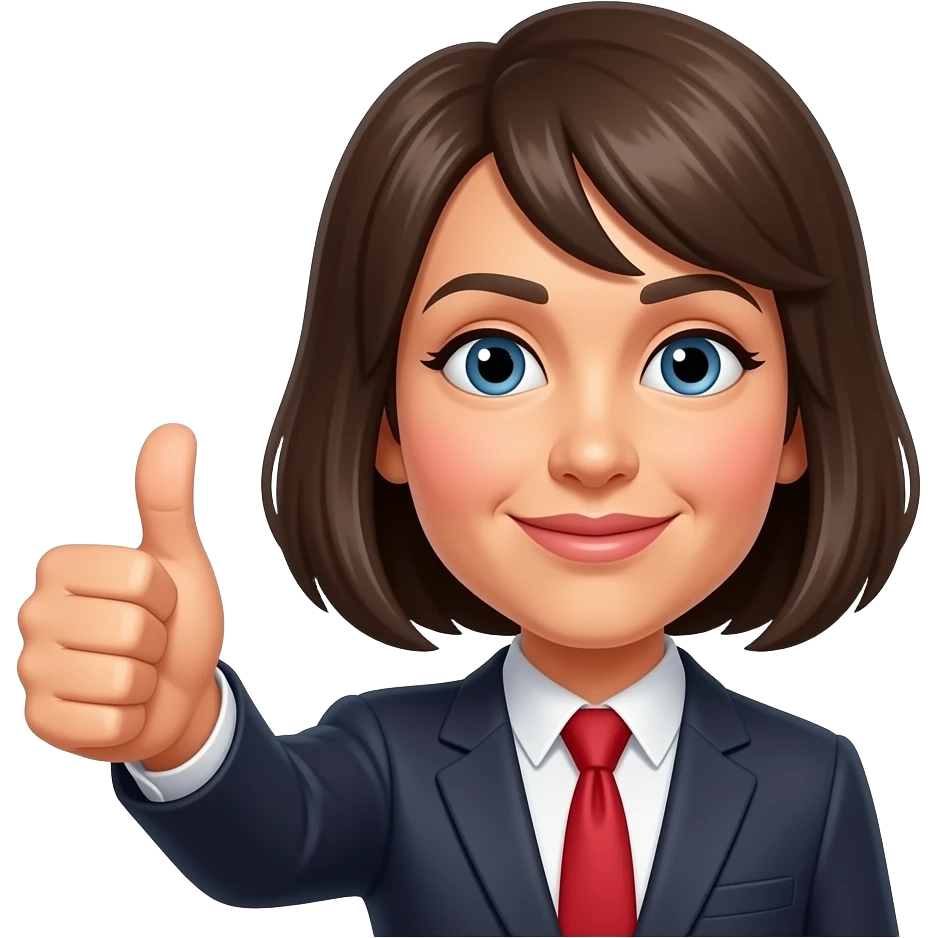 Betty la fea haciendo like con su mano emoji