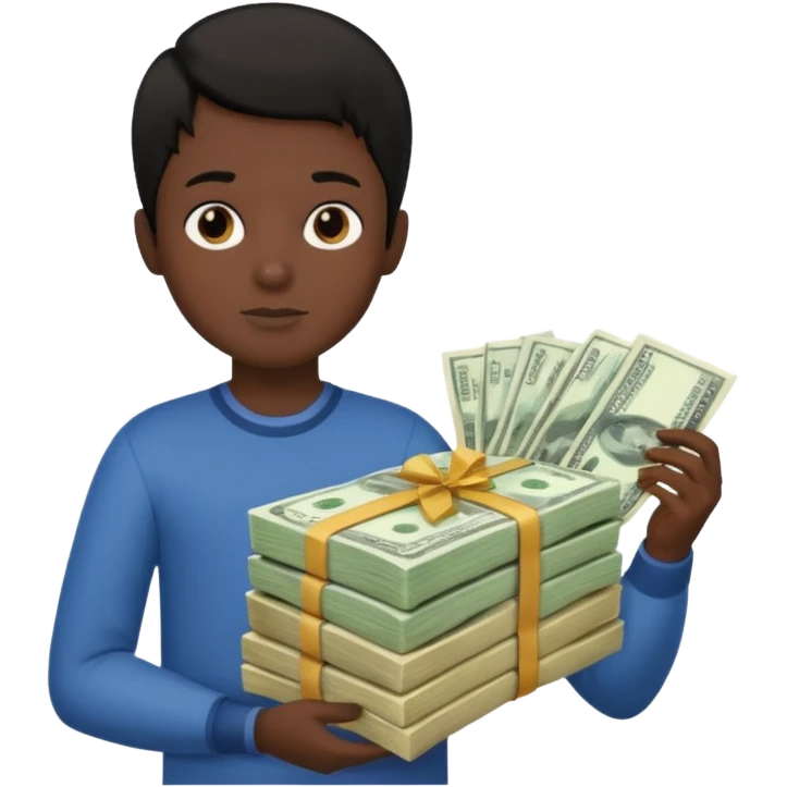 Has un chico con mucha plata en sus manos y que tenga pelo negro  emoji