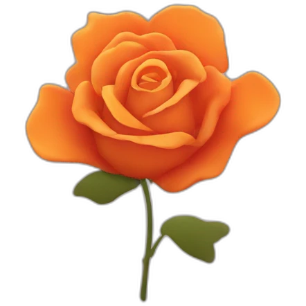 Une fleur en silhouette de femme de couleur orange rose emoji