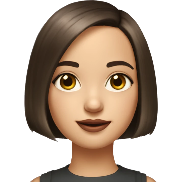 portreit of beautiful girl with bob haircut looks like Natali portman when she was Mathilda from Leon movie emoji