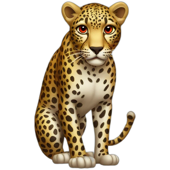 Leopard avec yeux rouge emoji
