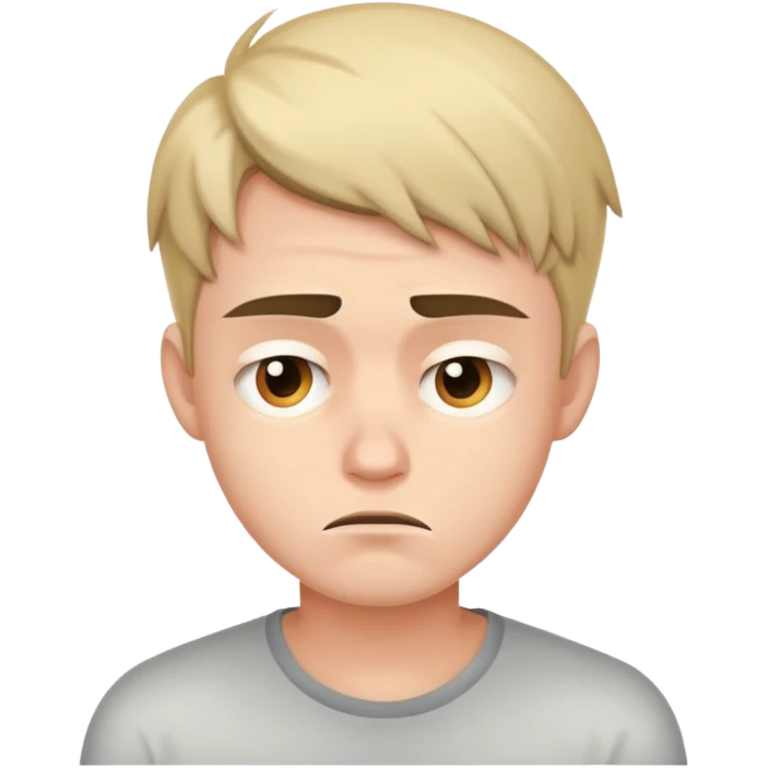 young man with a troubled look on his face emoji