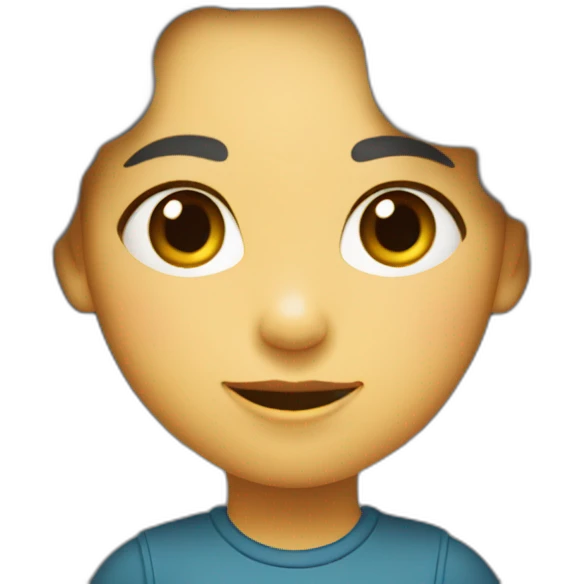 Fille sans lunettes cheveux frisés emoji