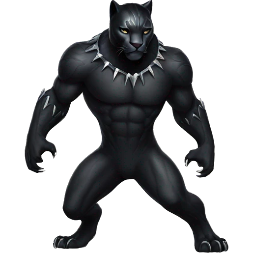 Black panther animal full body emoji