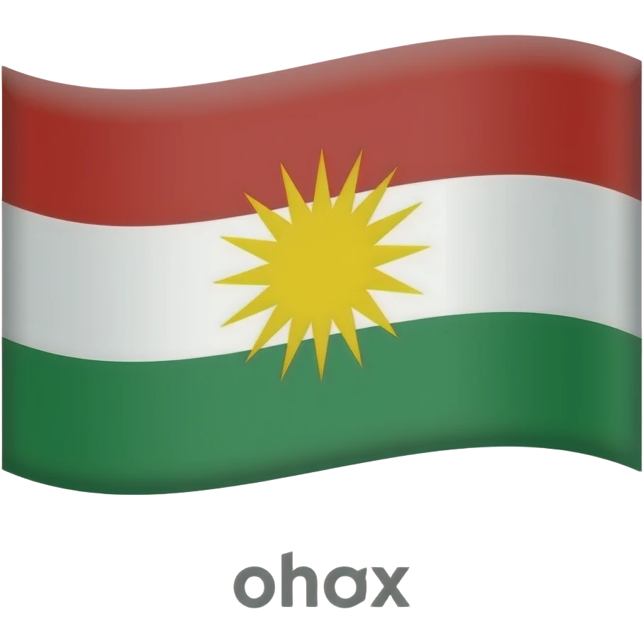 Yazidi flag 𒀭◻️🟥☀️🟥◻️ emoji