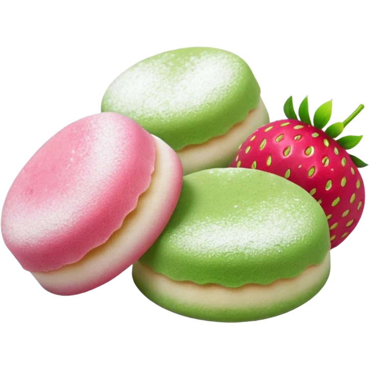 strawberry and matcha mochi emoji
