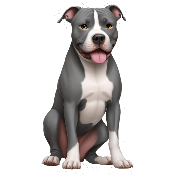 Pitbull staffordshire gray  emoji