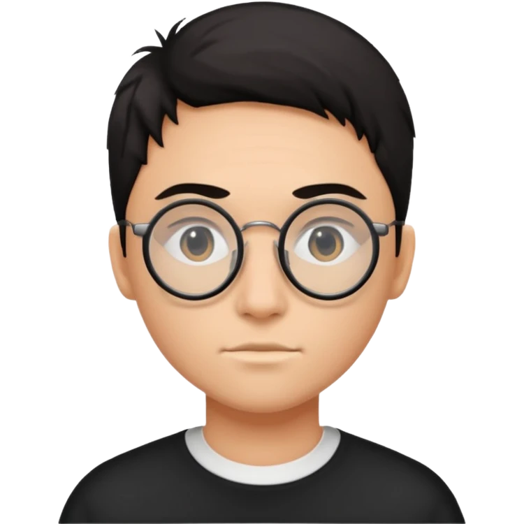 Only Circle black glasses with a scar without face  emoji