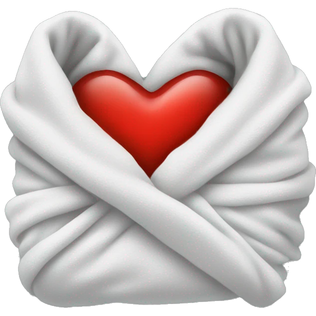 Red heart wrapped in a white blanket emoji