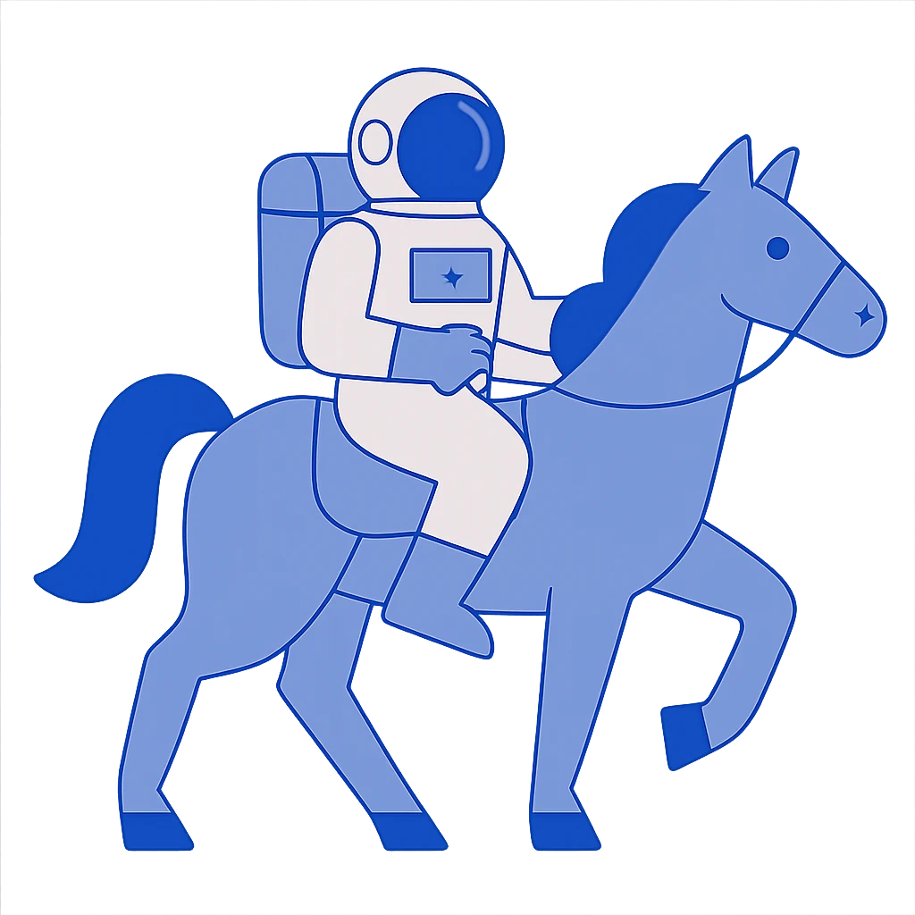 astronaut riding a horse emoji