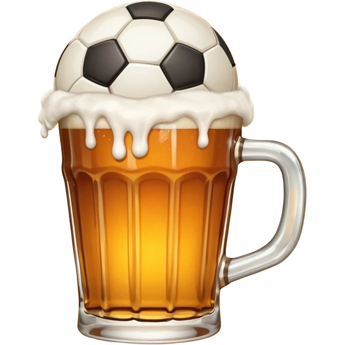 pint and 1 big soccer beside emoji