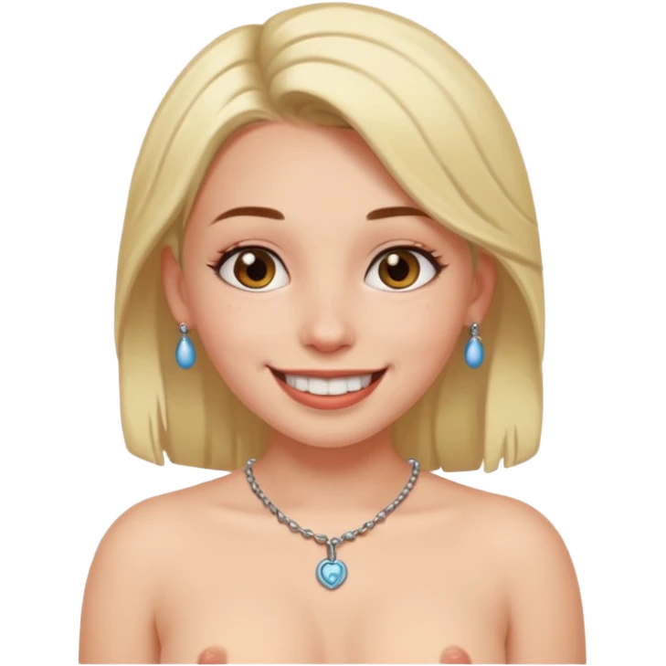 Girl with nipple piercing on boobs emoji