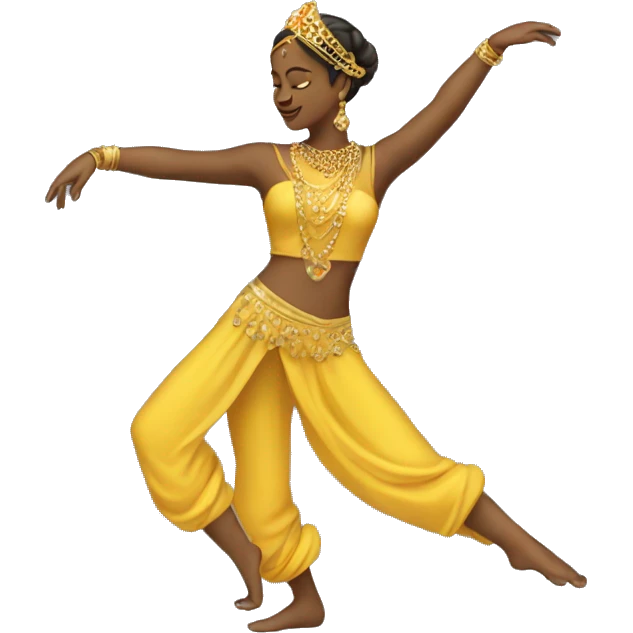 A classical dancing women with golden Jwellary  emoji