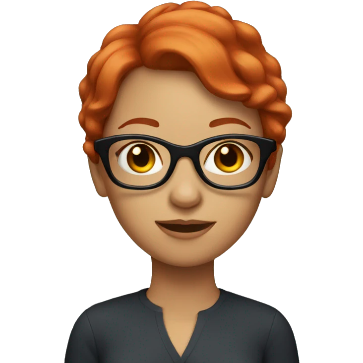 Lady with short red hair and glasses  emoji