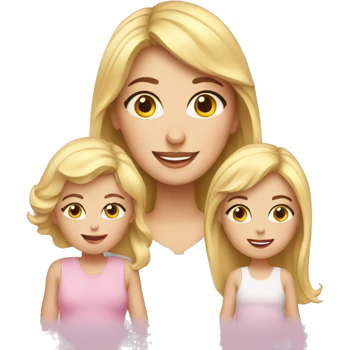 Blond woman and 2 babies emoji