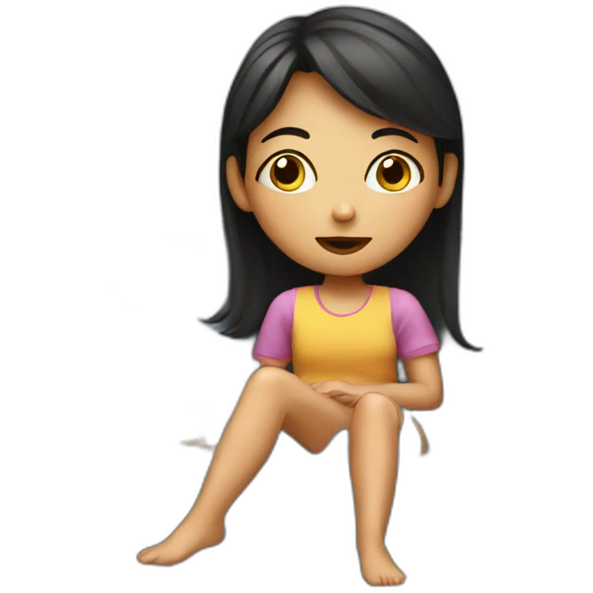 girl watching tv on sofa emoji