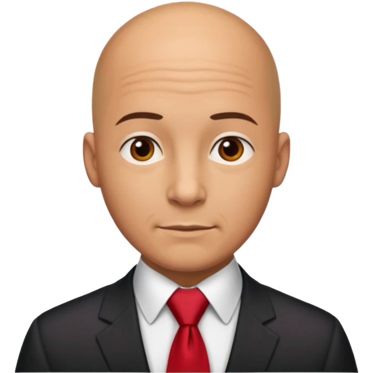bald with red necktie emoji