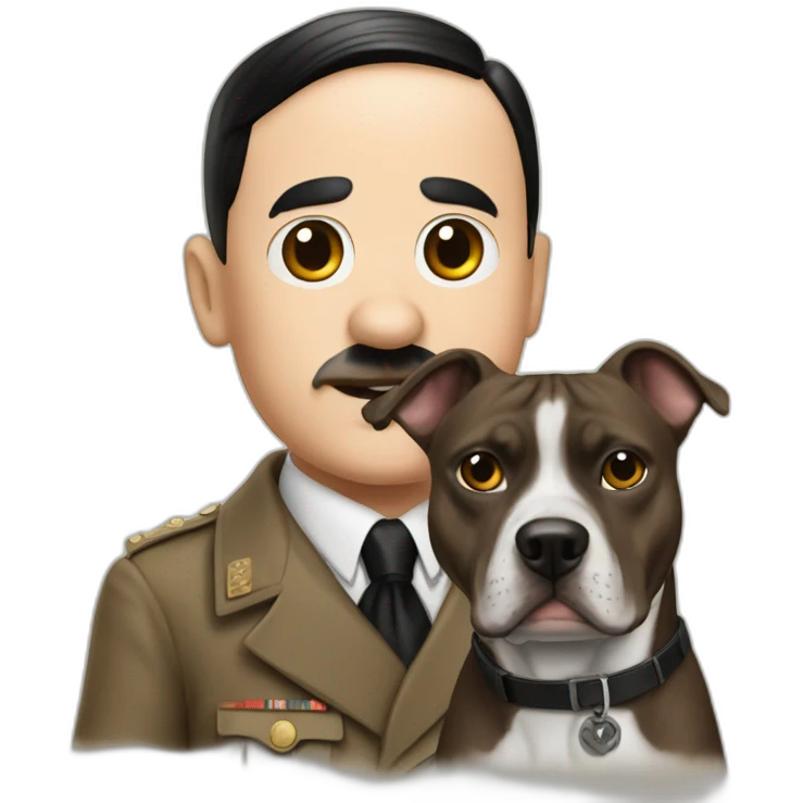 adolf hitler petting a pitbull emoji