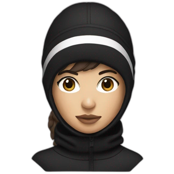 Lacoste black balaclava brunette girl emoji