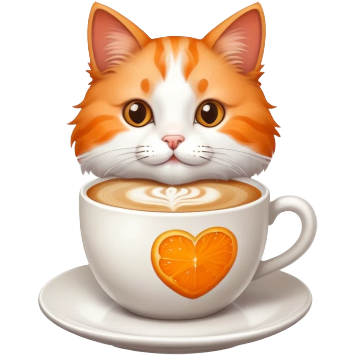 Cat drinks cappuccino  emoji