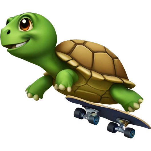Turtle skateboarding emoji