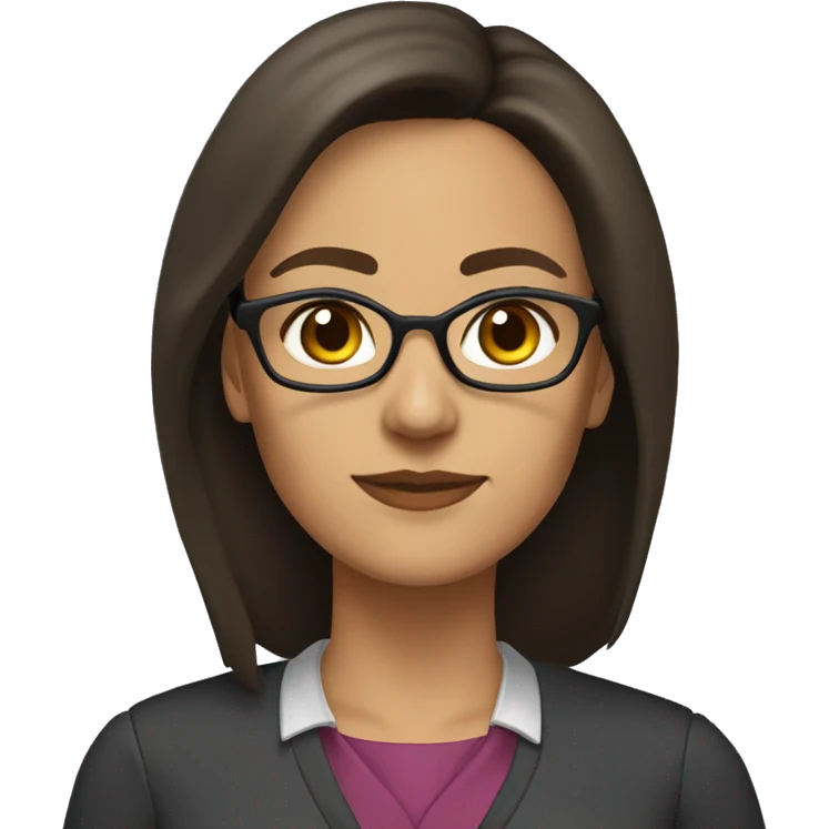 female teacher 43 years old latin brown eyes brunette hair without glasses emoji